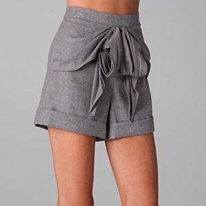 Tibi Wool Gray Bow Dress Shorts